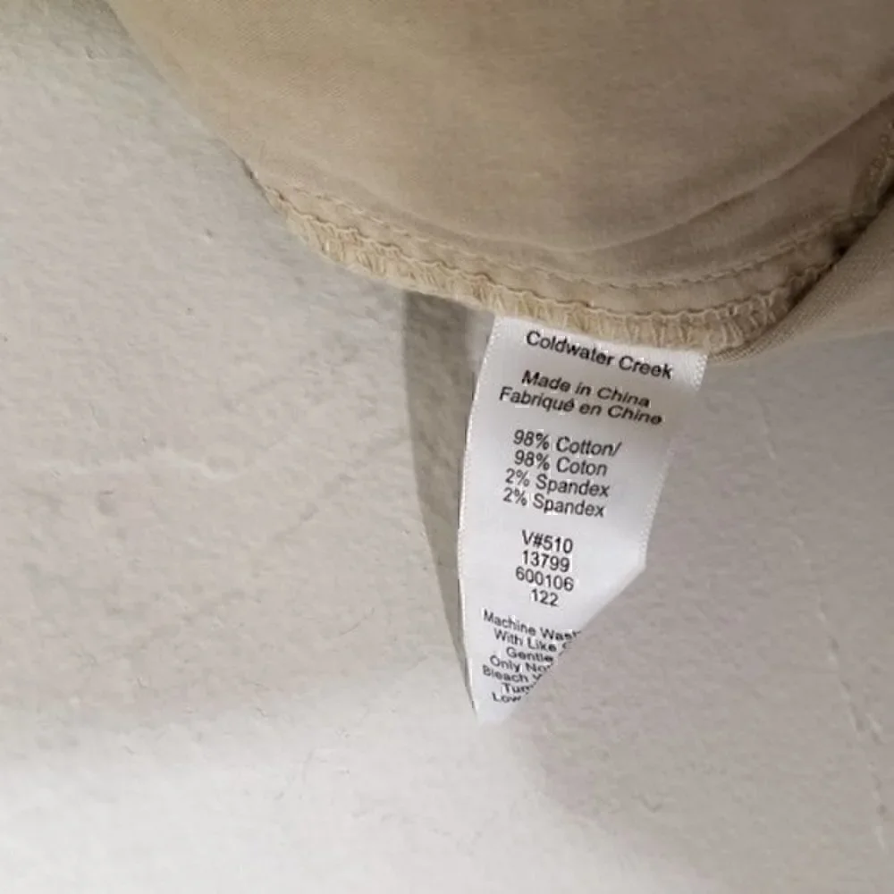 NWOT Coldwater Creek‎ Everyday Chino Pants Size 6P